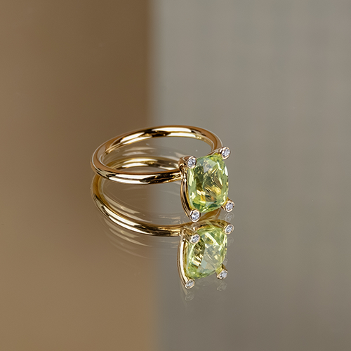 18 karaat gouden ring met chrysoberyl edelsteen